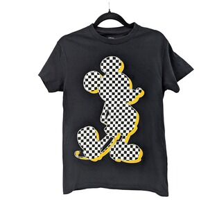 Disney Mickey Mouse Checkerboard Silhouette Tee Y2K‎ Revival Streetwear Graphic